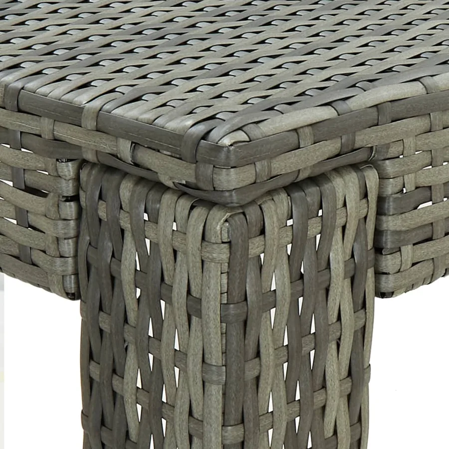 Ensemble de bar d'extérieur 7 pcs coussins Résine tressée Gris - 11