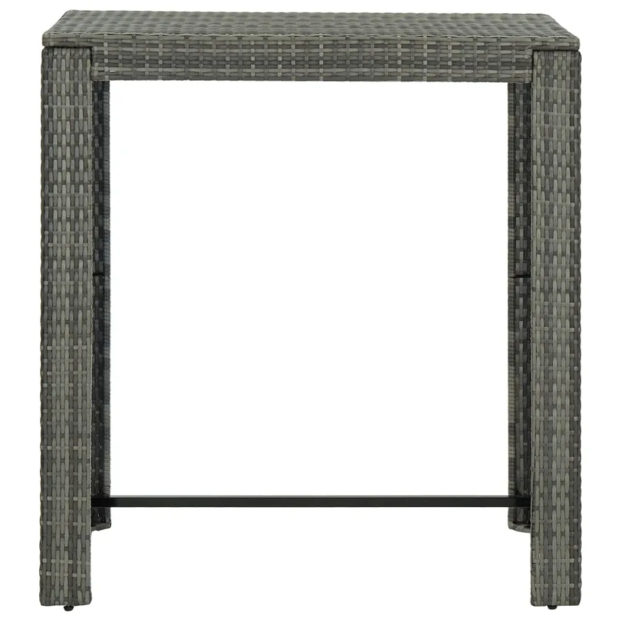 Ensemble de bar d'extérieur 7 pcs coussins Résine tressée Gris - 8
