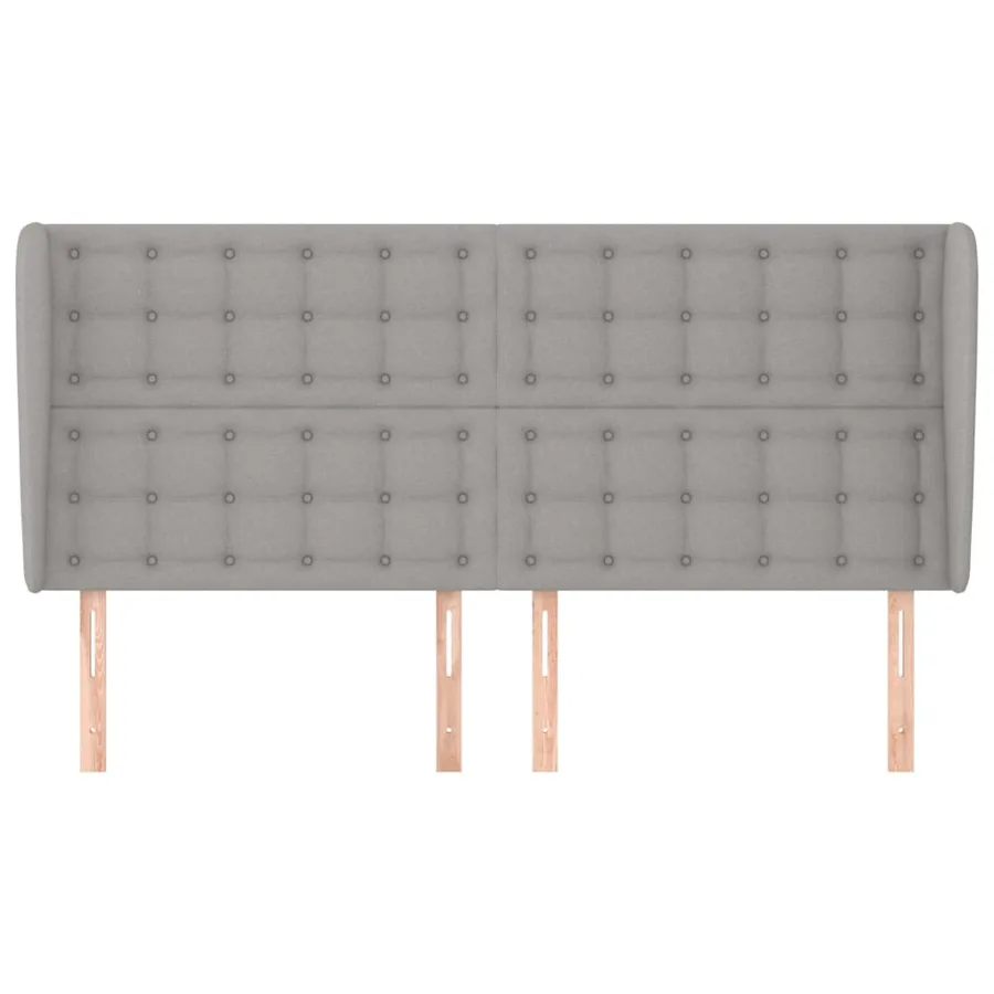 Tête de lit avec oreilles Gris clair 203x23x118/128 cm Tissu - 3