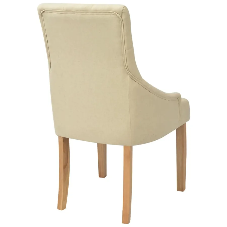 Chaises à manger lot de 4 crème tissu - 4