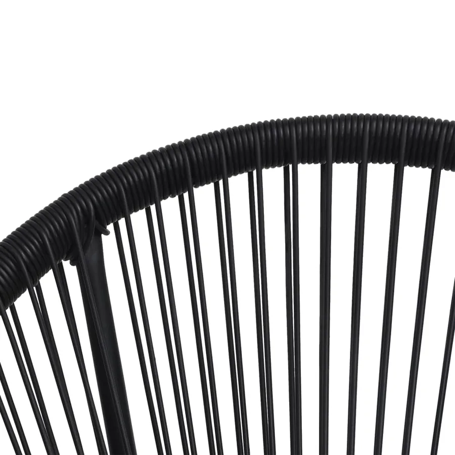 Chaises de jardin en forme de lune lot de 2 Rotin Noir - 6