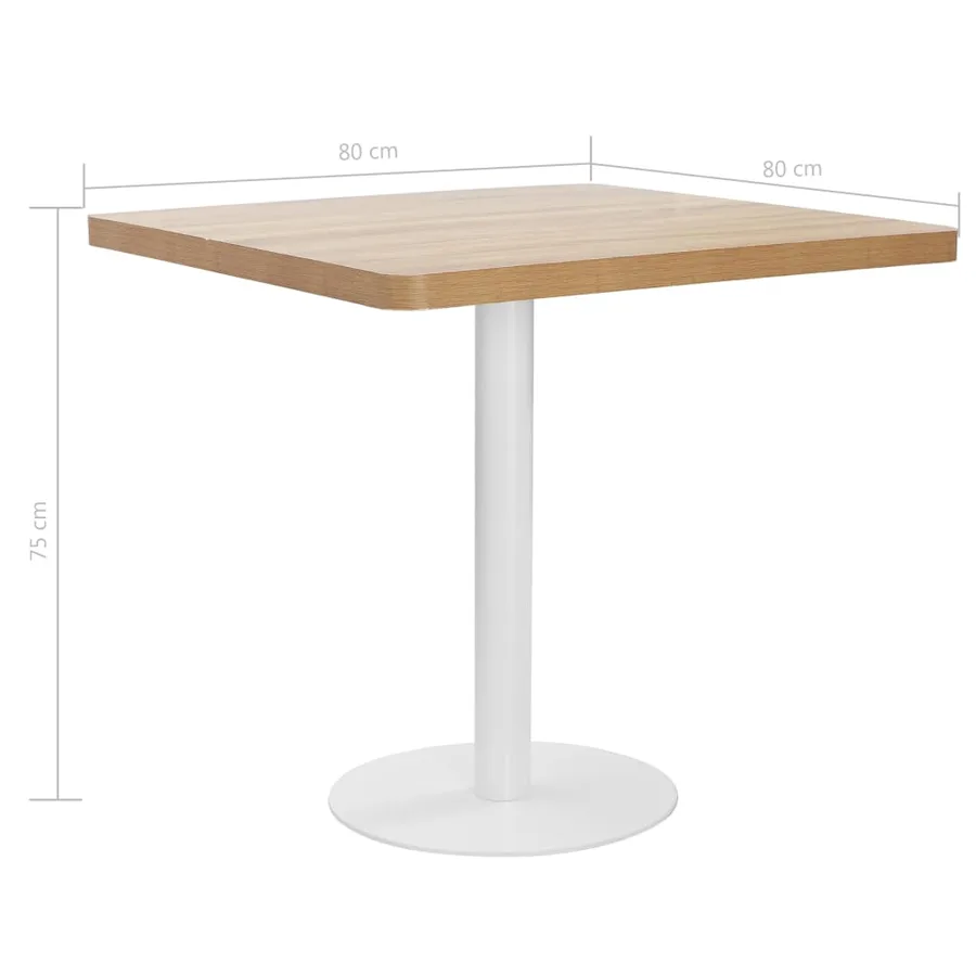 Table de bistro Marron clair 80x80 cm MDF - 6