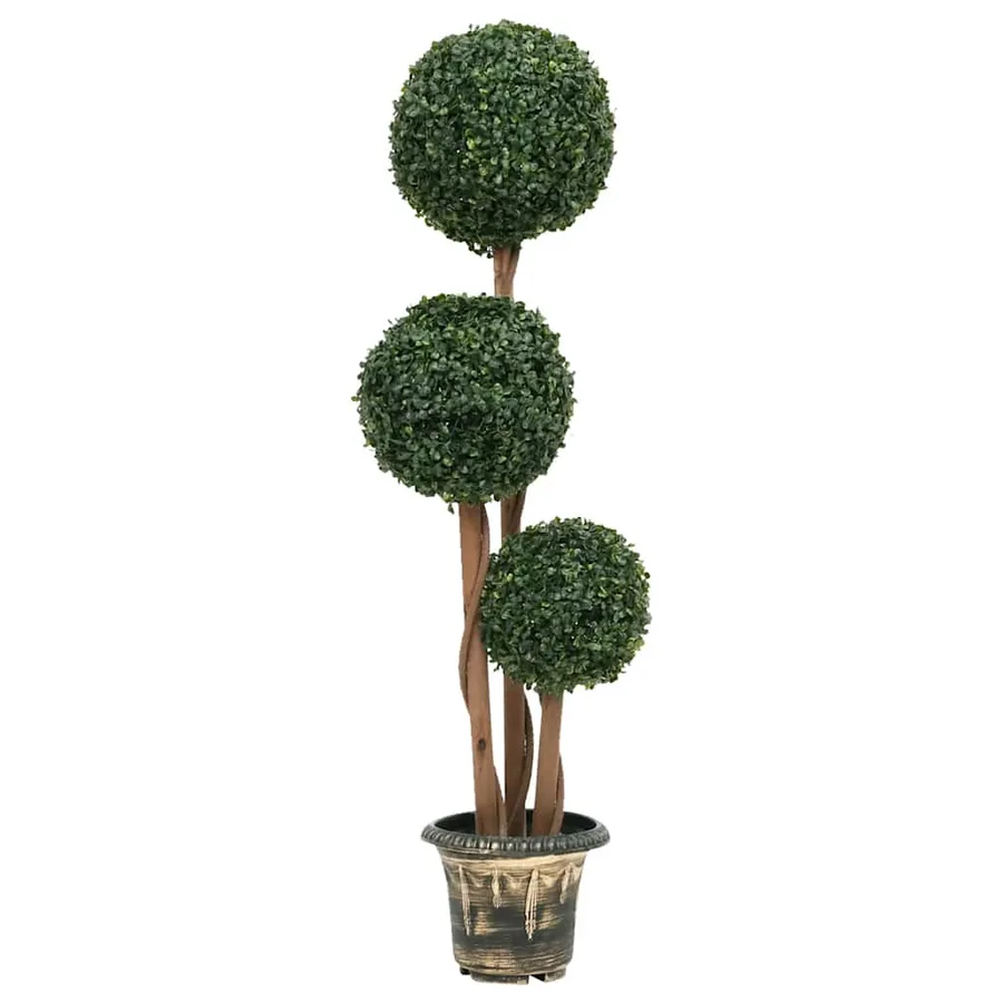 Plante de buis artificiel avec pot Forme de boule Vert 119 cm - 2