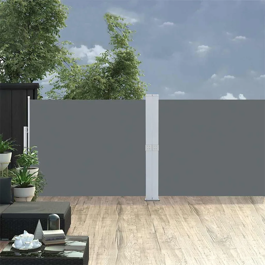Auvent latéral rétractable de patio 140x1200 cm Anthracite