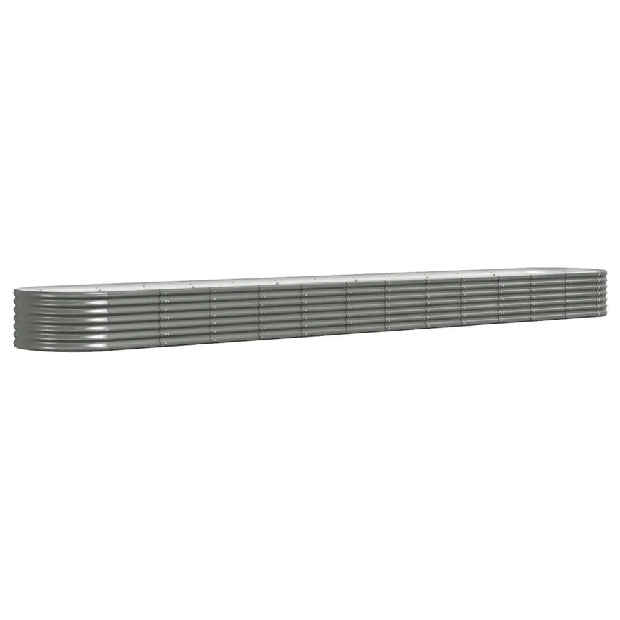 Lit surélevé de jardin Acier galvanisé 512x80x36 cm gris - 2