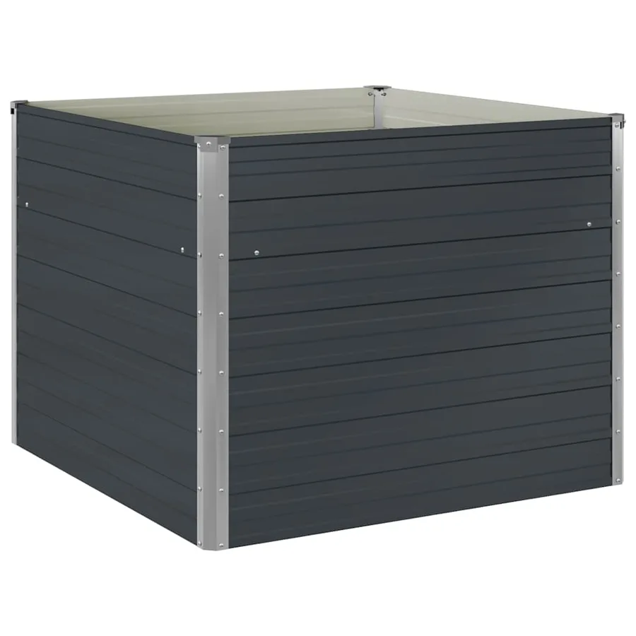Jardinière surélevée Anthracite 100x100x77 cm Acier galvanisé - 2