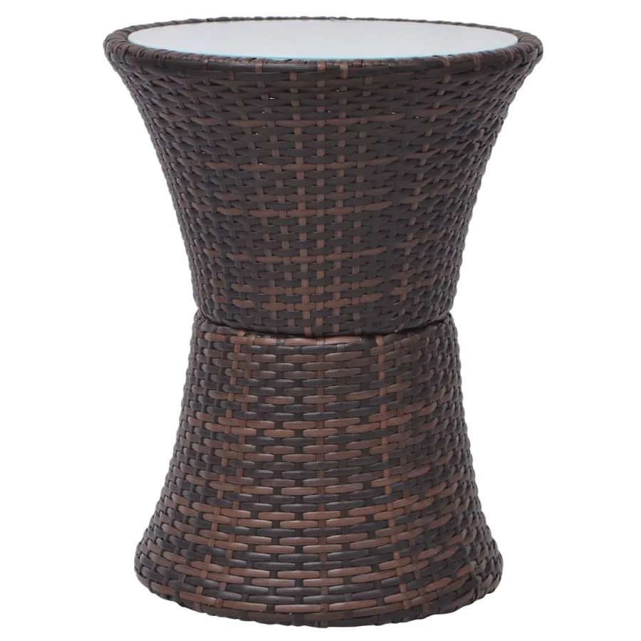 Mobilier de bistro 3 pcs avec coussins Résine tressée Marron - 6