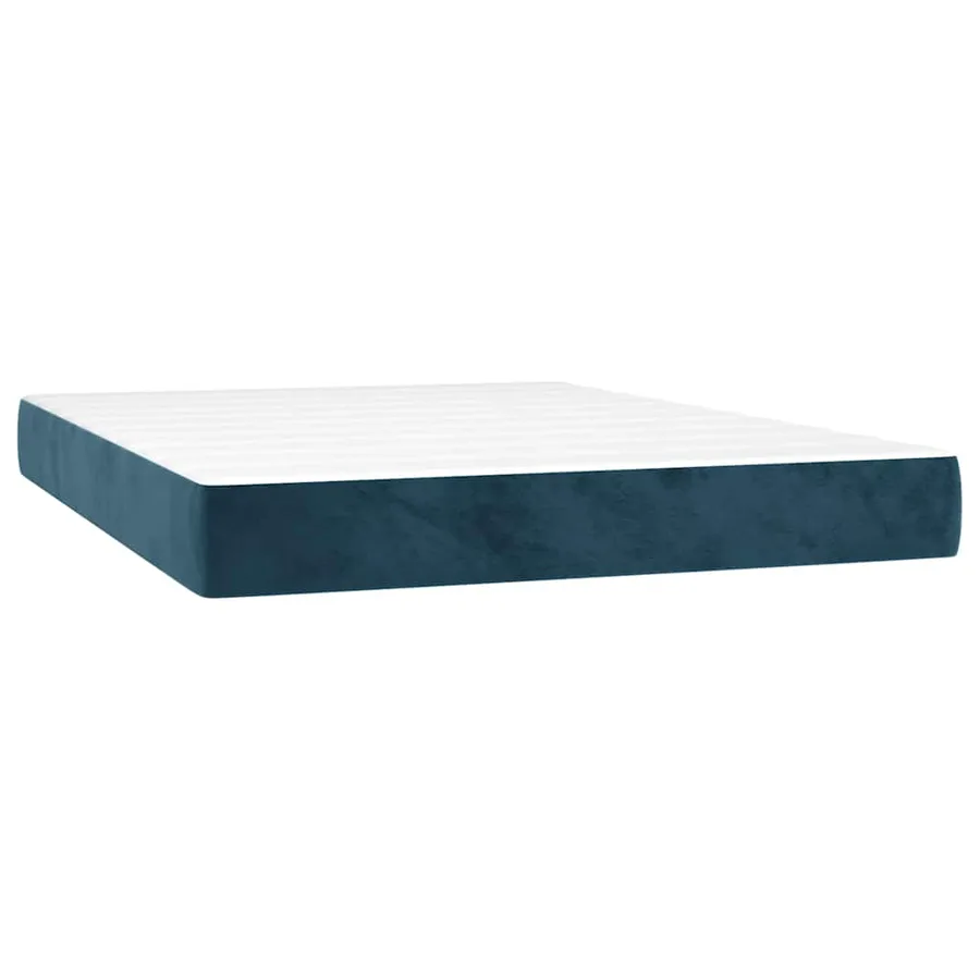 Sommier à lattes de lit avec matelas LED Bleu foncé 140x200 cm - 6