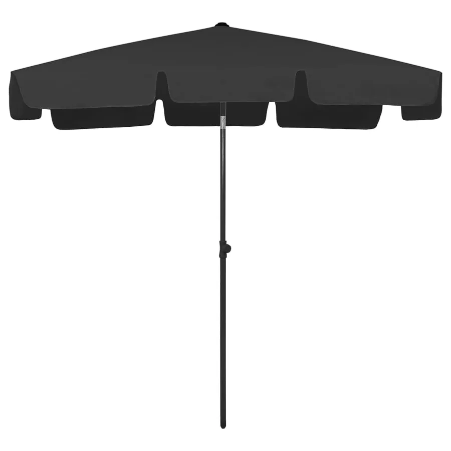 Parasol de plage noir 200x125 cm - 2