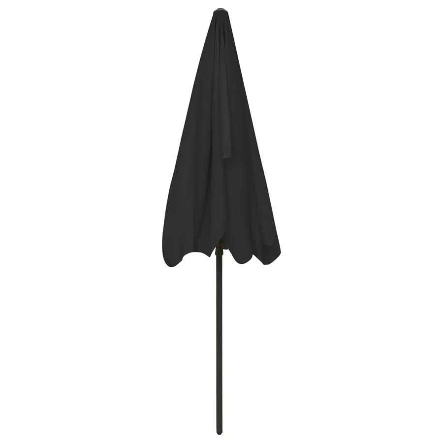 Parasol de plage noir 200x125 cm - 5