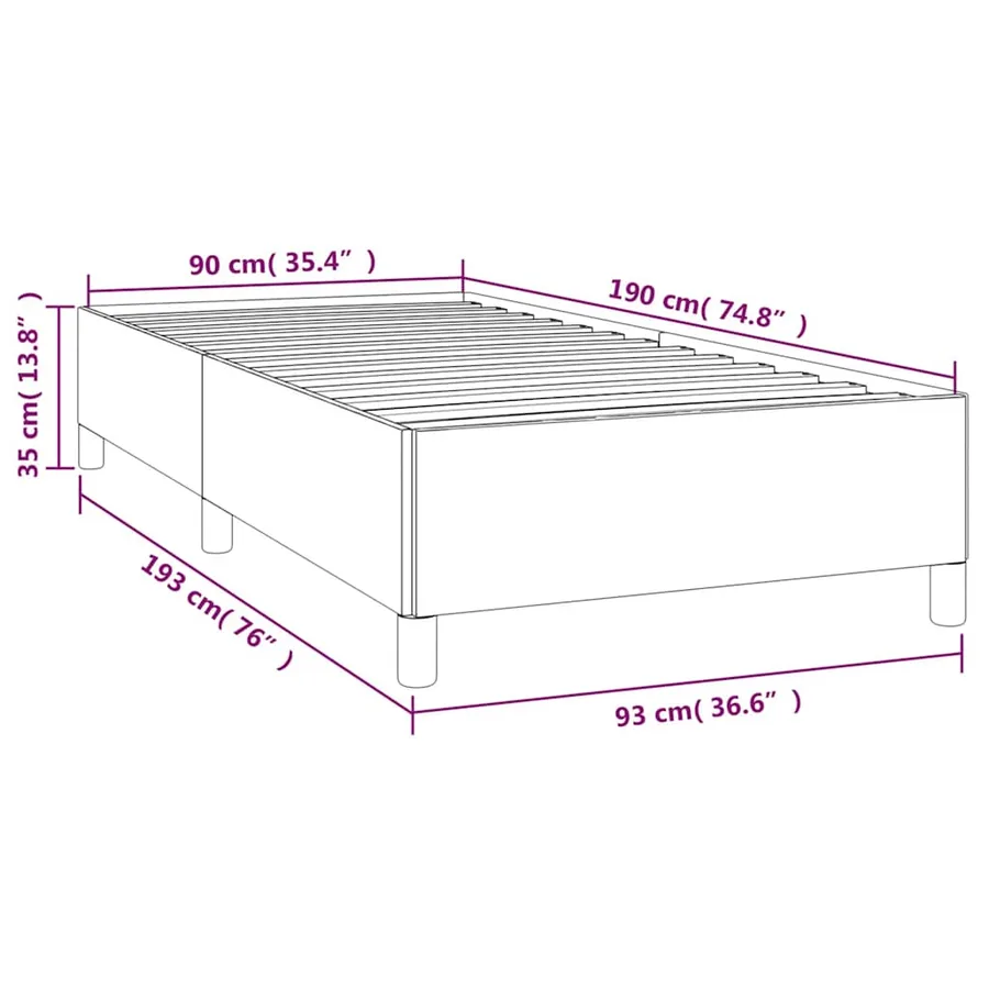 Cadre de lit sans matelas noir 90x190 cm tissu - 9