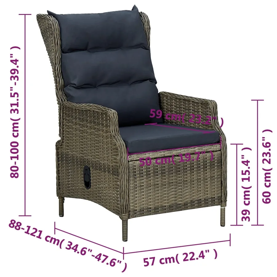 Ensemble à manger de jardin 7 pcs Marron - 12