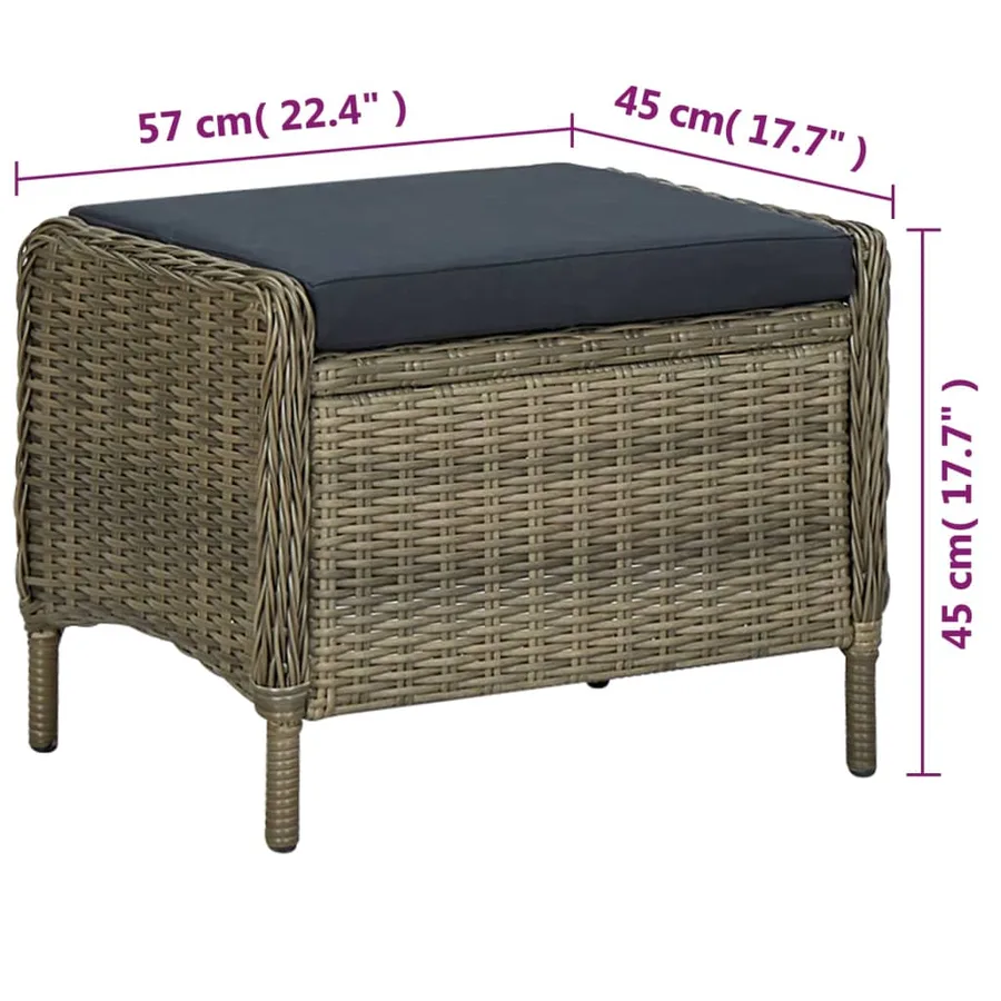 Ensemble à manger de jardin 7 pcs Marron - 13