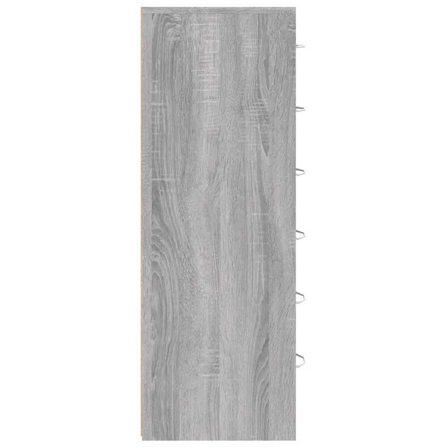 Buffet avec 6 tiroirs Sonoma gris 50x34x96 cm Bois d'ingénierie - 6