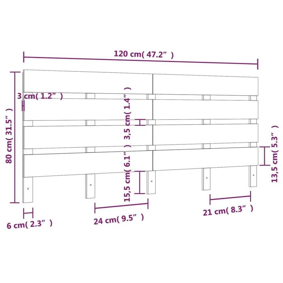Tête de lit 120x3x80 cm Bois massif de pin - 6