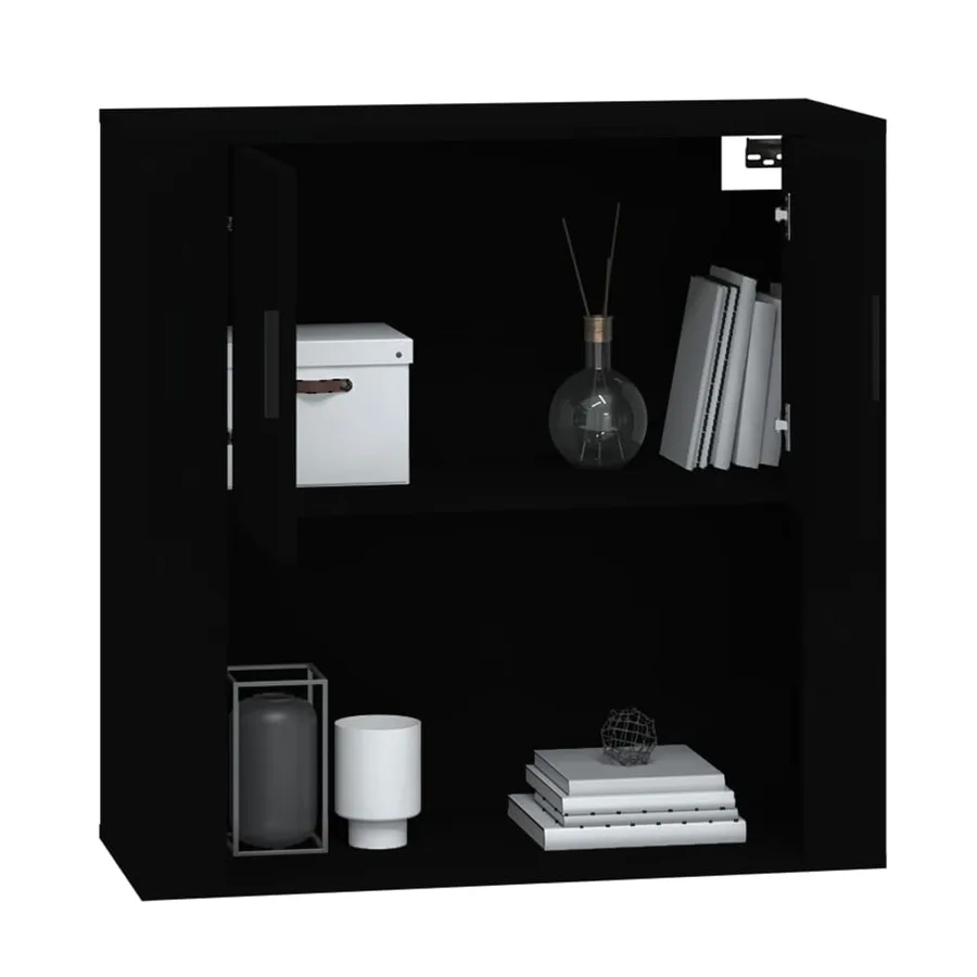 Armoire murale Noir 80x33x80 cm Bois d'ingénierie - 10