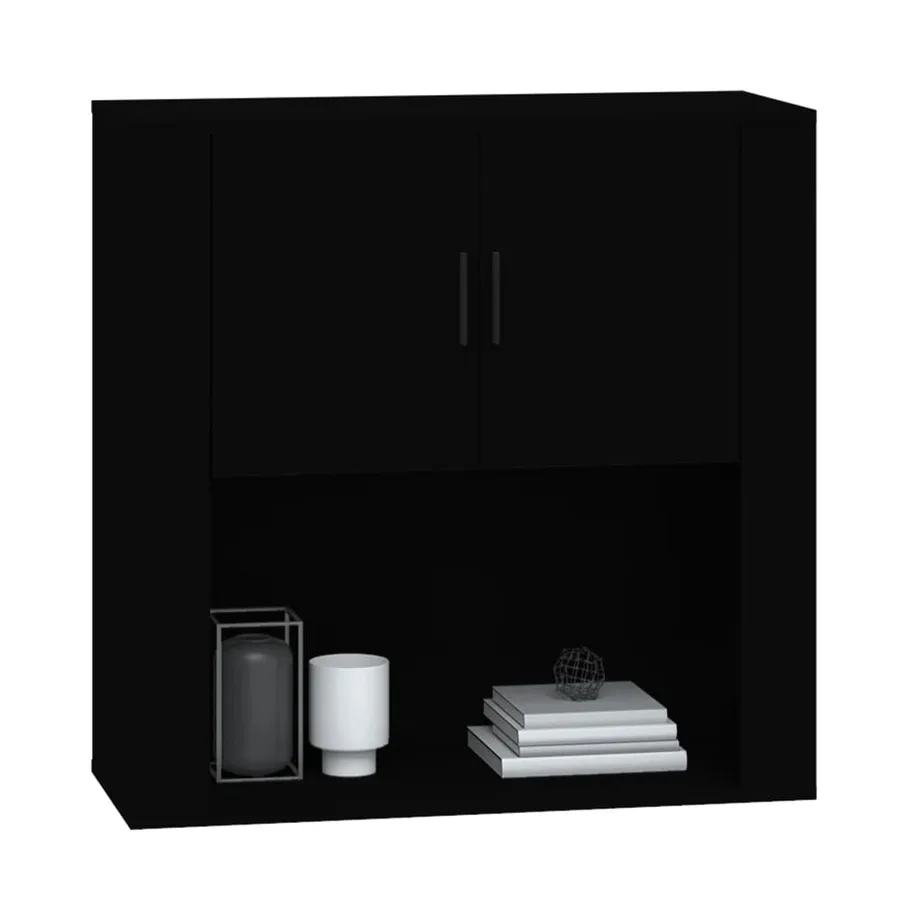 Armoire murale Noir 80x33x80 cm Bois d'ingénierie - 11