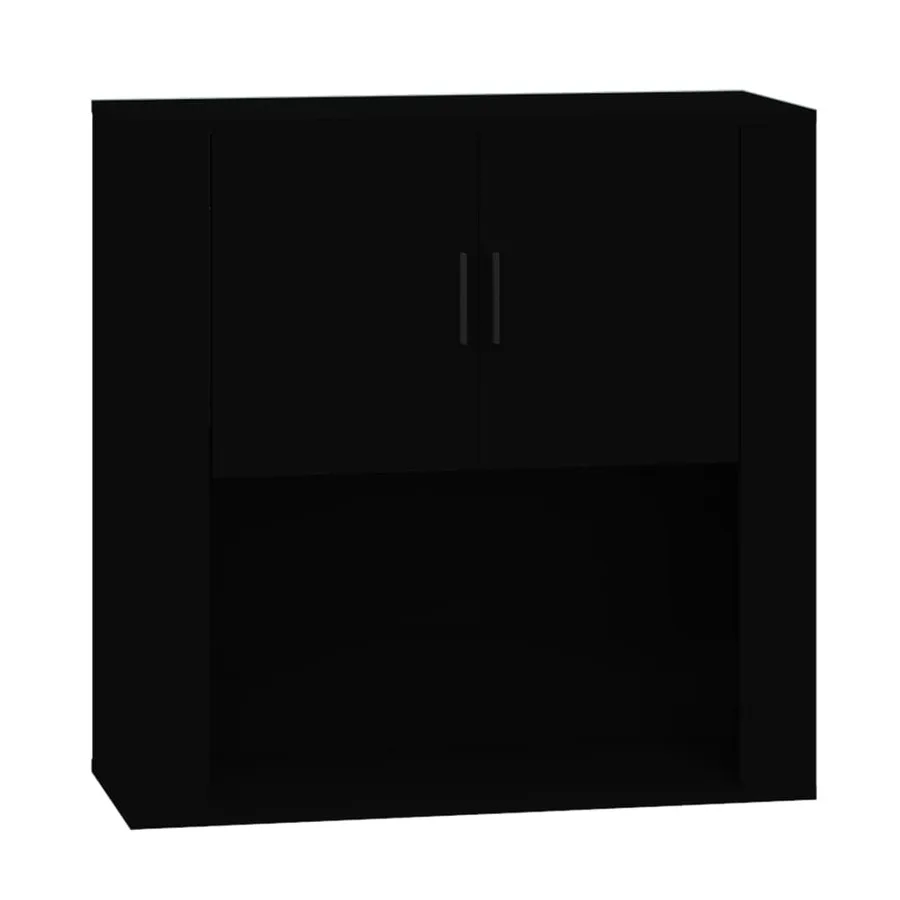 Armoire murale Noir 80x33x80 cm Bois d'ingénierie - 2