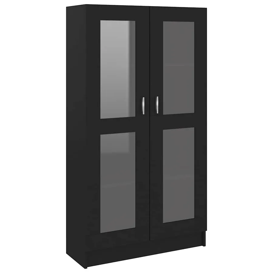 Armoire à vitrine Noir 82,5x30,5x150 cm Bois d'ingénierie - 2