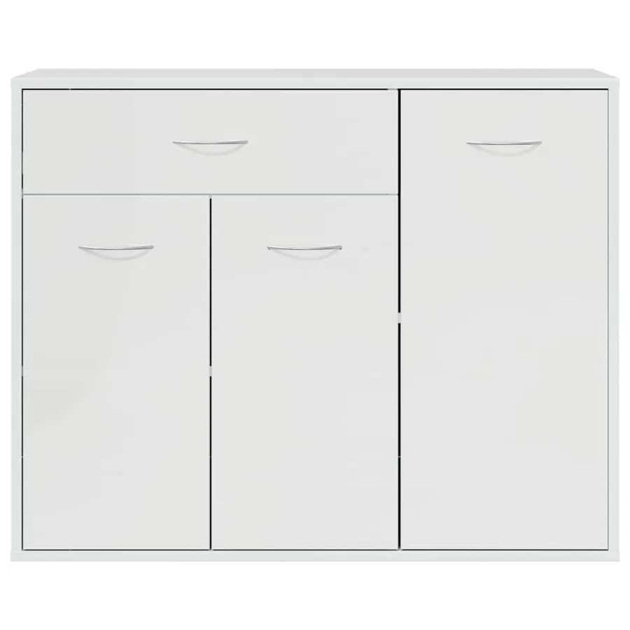 Buffet Blanc brillant 88x30x70 cm Bois d'ingénierie - 6