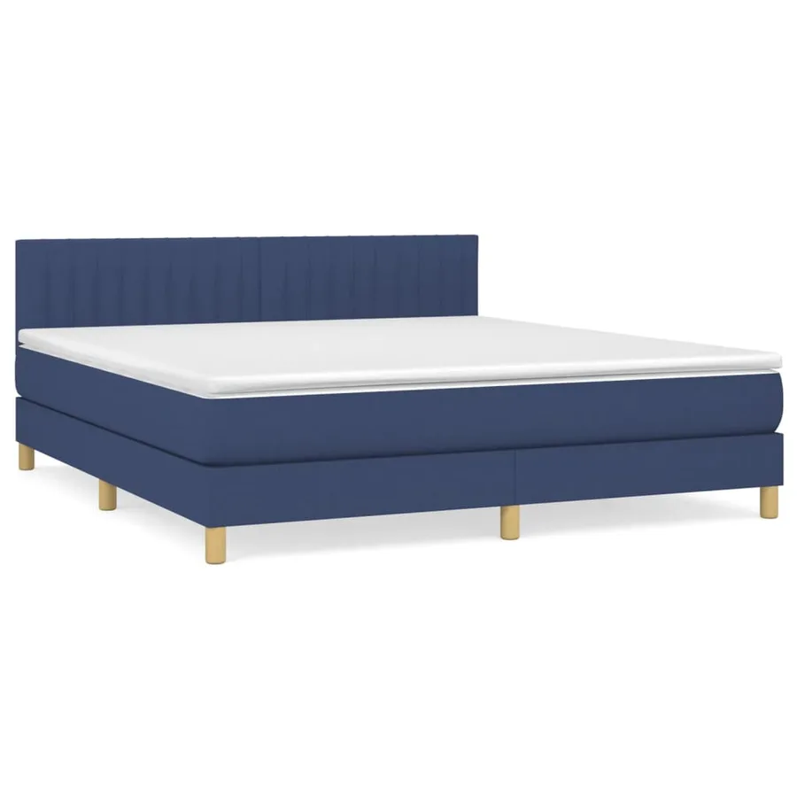 Sommier à lattes de lit avec matelas Bleu 180x200 cm Tissu - 2