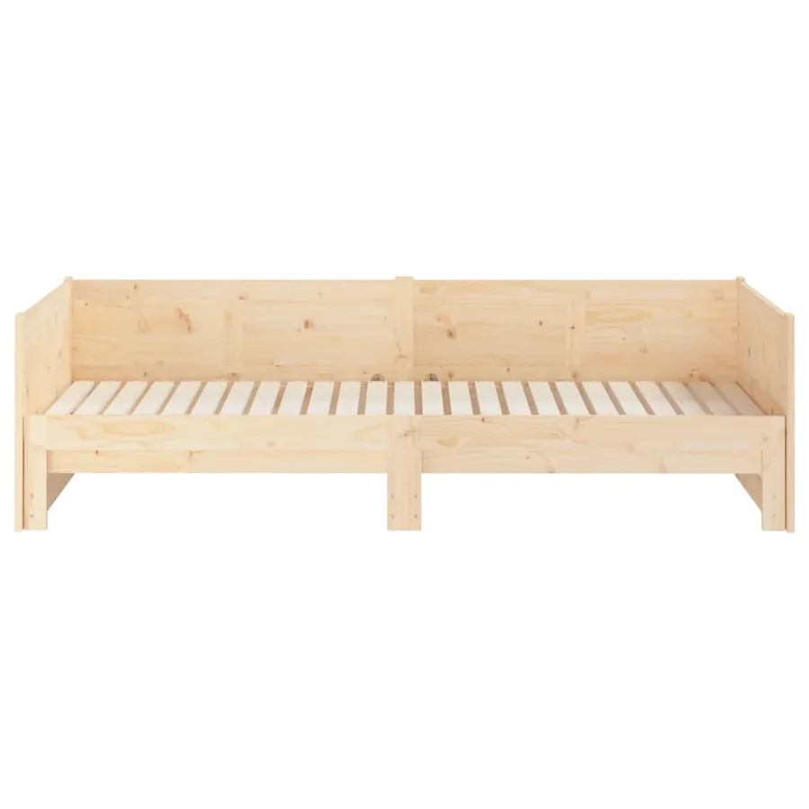Lit coulissant sans matelas bois de pin massif 2x(90x190) cm - 5