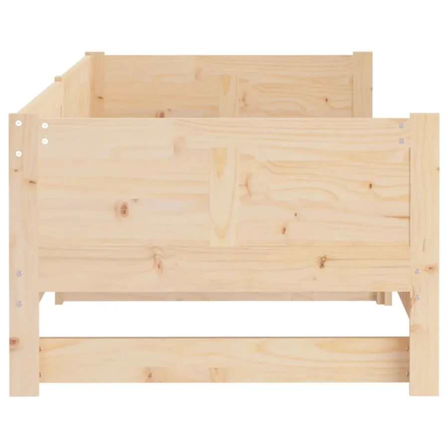 Lit coulissant sans matelas bois de pin massif 2x(90x190) cm - 7