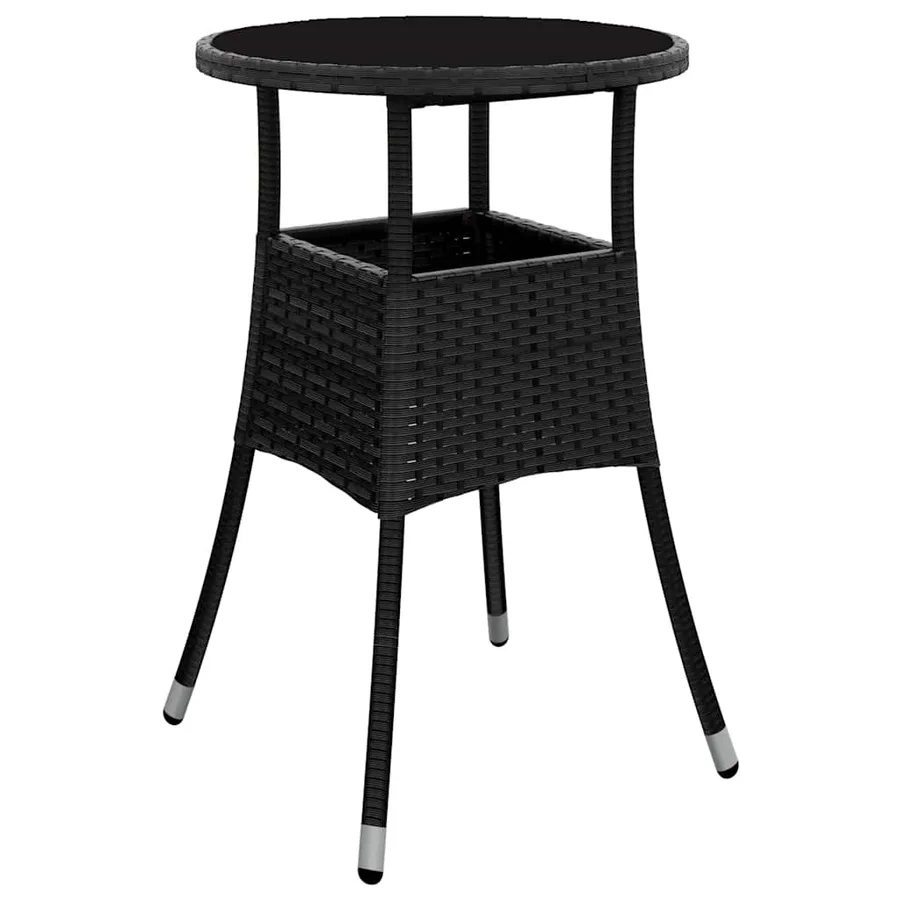 Ensemble de bistro de jardin 5 pcs coussins noir poly rotin - 5