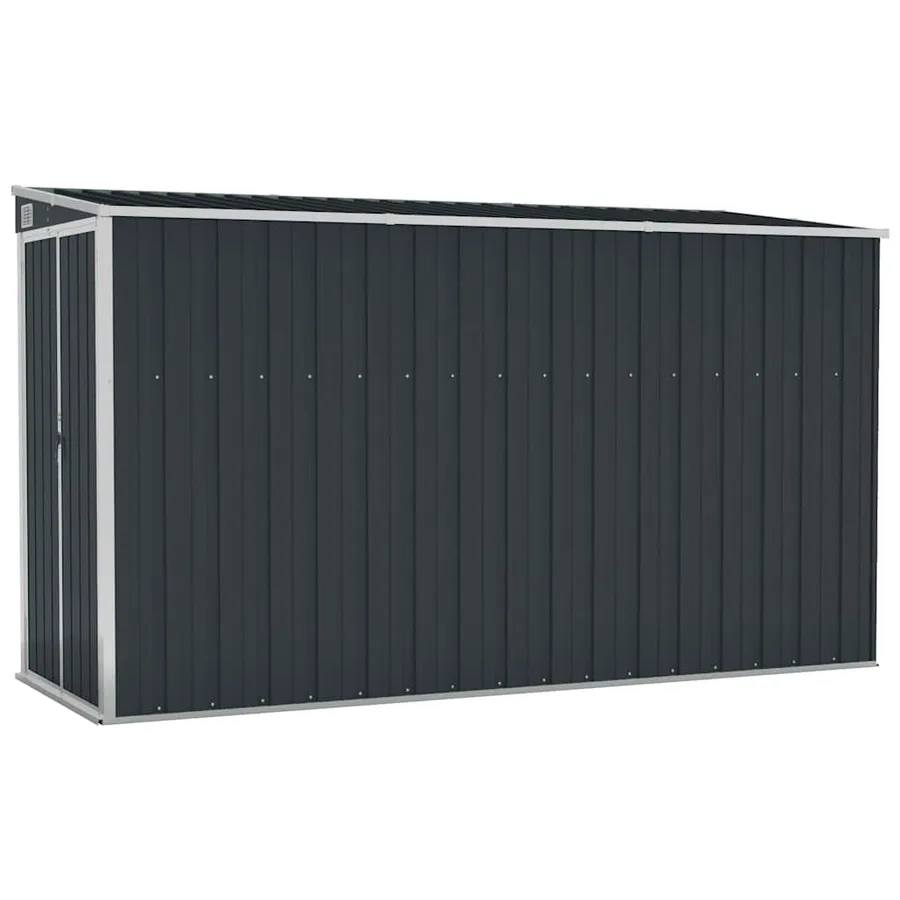 Abri de jardin mural Anthracite 118x288x178 cm Acier - 2