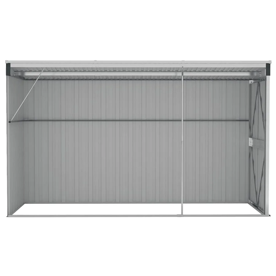 Abri de jardin mural Anthracite 118x288x178 cm Acier - 5