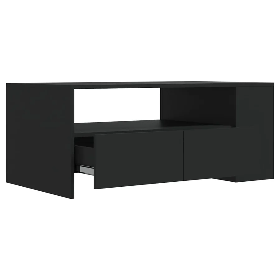 Table basse noir 102x55x42 cm bois d'ingénierie - 4
