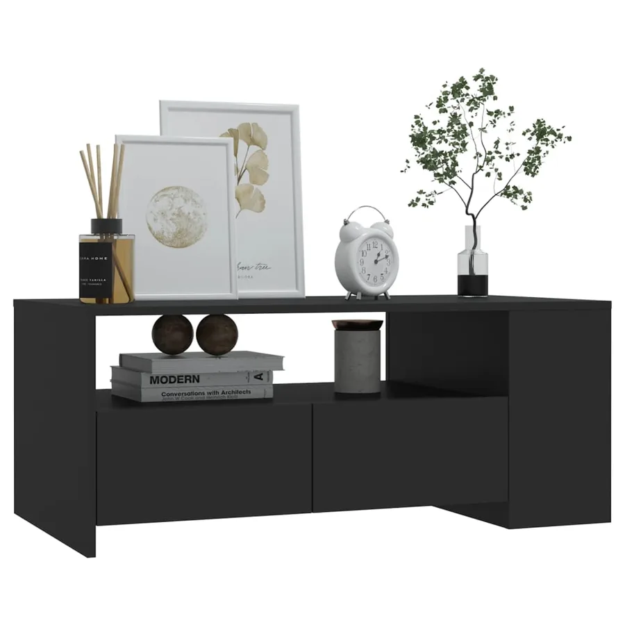 Table basse noir 102x55x42 cm bois d'ingénierie - 6