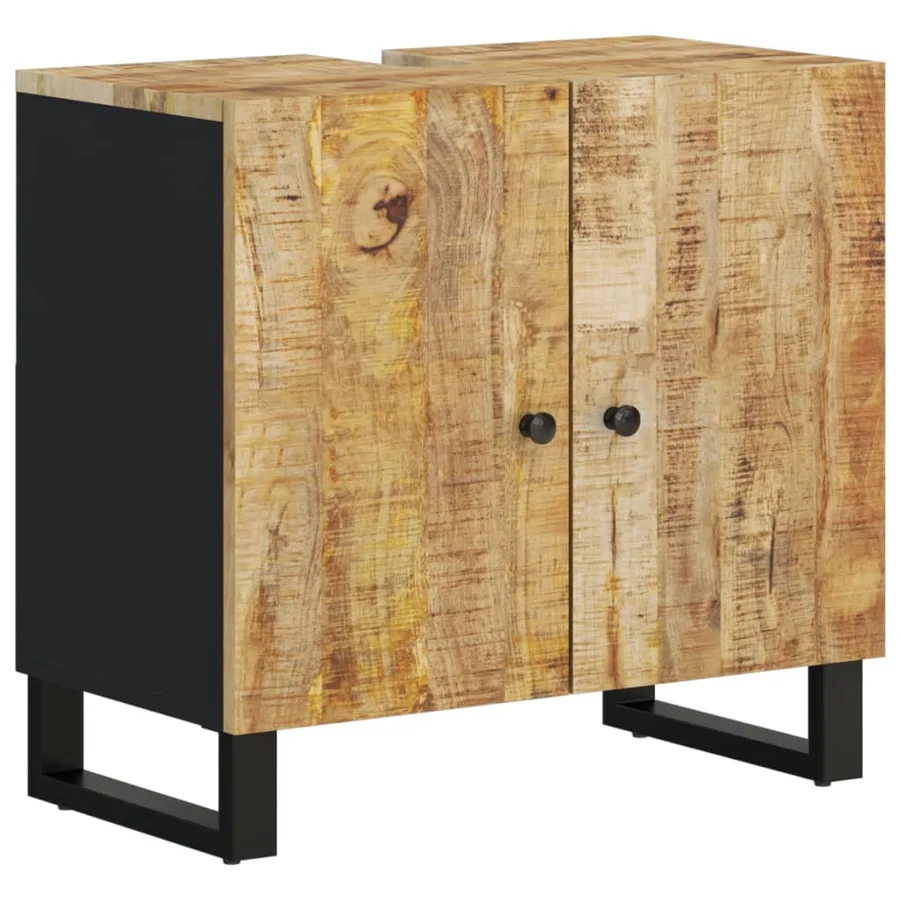 Ensemble de meubles de salle de bain 4 pcs bois manguier massif - 5