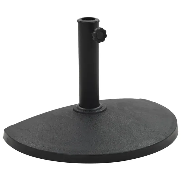 Socle demi-rond de parasol Polyrésine 9 kg Noir