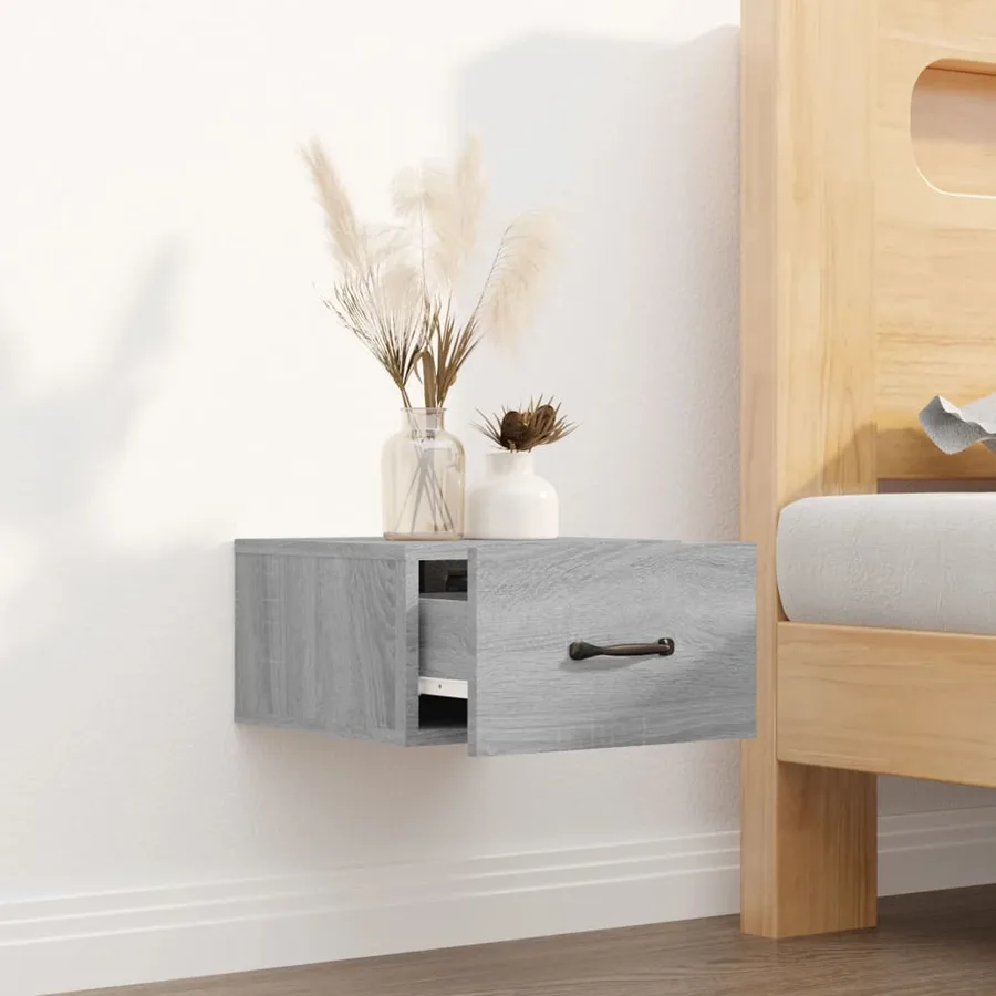 Table de chevet murale Sonoma gris 35x35x20 cm - 3