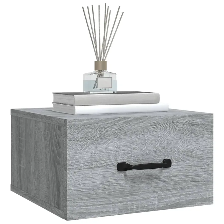 Table de chevet murale Sonoma gris 35x35x20 cm - 8
