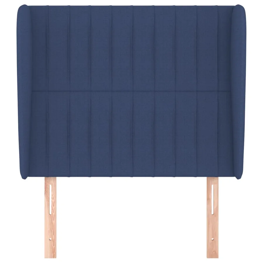 Tête de lit avec oreilles Bleu 93x23x118/128 cm Tissu - 3