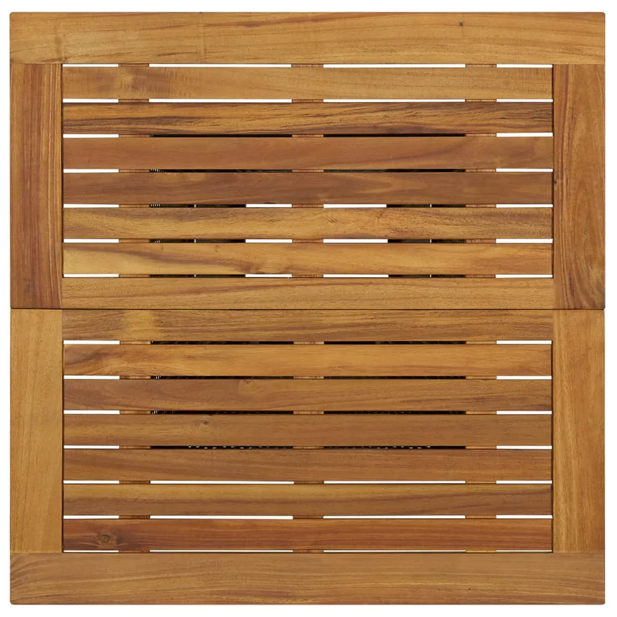Table de bar Noir 80x80x110 cm Résine tressée et bois d'acacia - 4