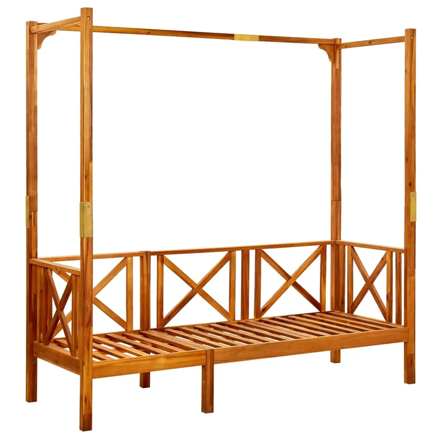 Banc de jardin avec auvent Bois d'acacia solide - 4
