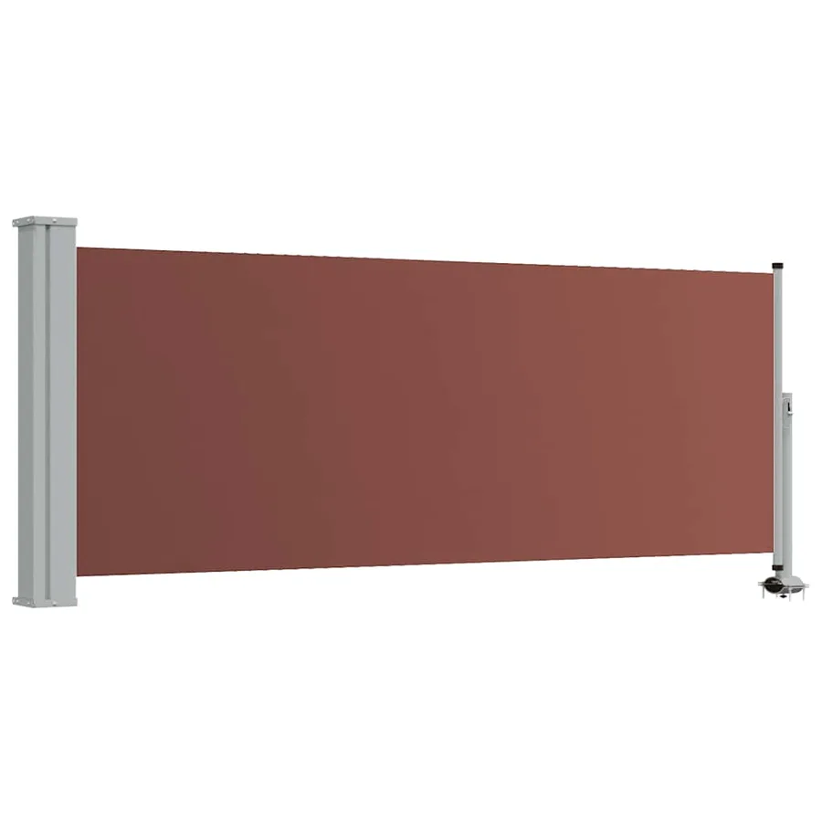 Auvent latéral rétractable de patio 100x300 cm Marron - 2