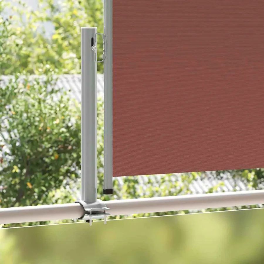 Auvent latéral rétractable de patio 100x300 cm Marron - 3