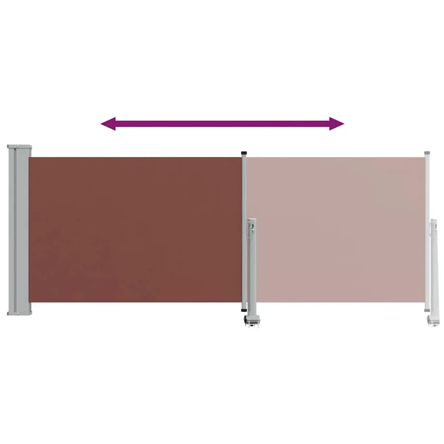 Auvent latéral rétractable de patio 100x300 cm Marron - 8