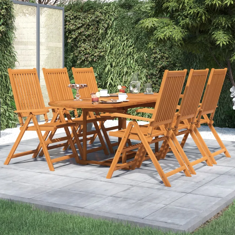 Ensemble à manger de jardin 7 pcs Bois d'acacia massif 160-240 cm
