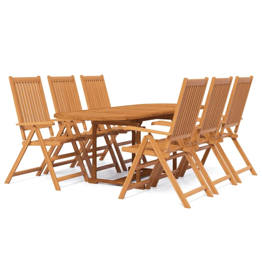 Ensemble à manger de jardin 7 pcs Bois d'acacia massif 160-240 cm - 2