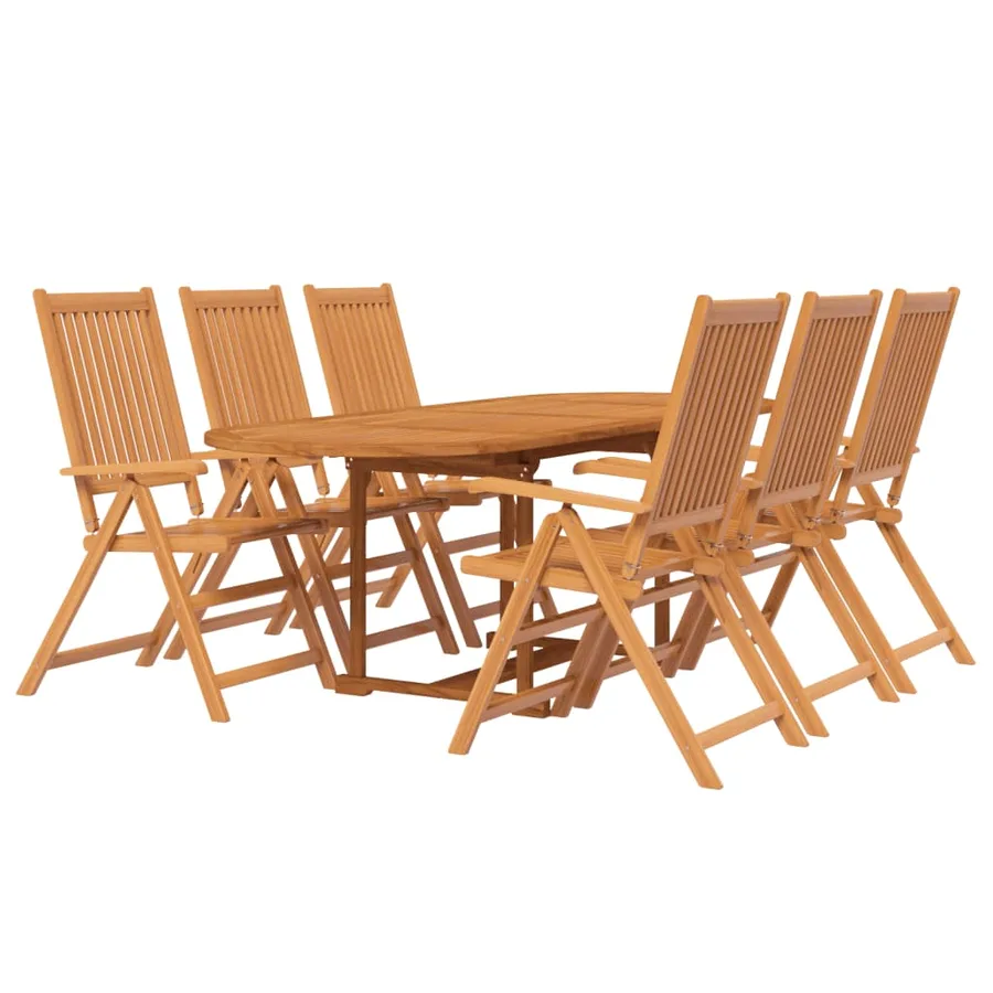 Ensemble à manger de jardin 7 pcs Bois d'acacia massif 160-240 cm - 3