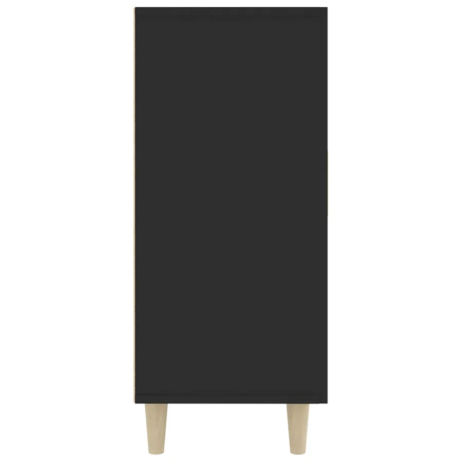 Buffet noir 90x34x80 cm bois d'ingénierie - 5