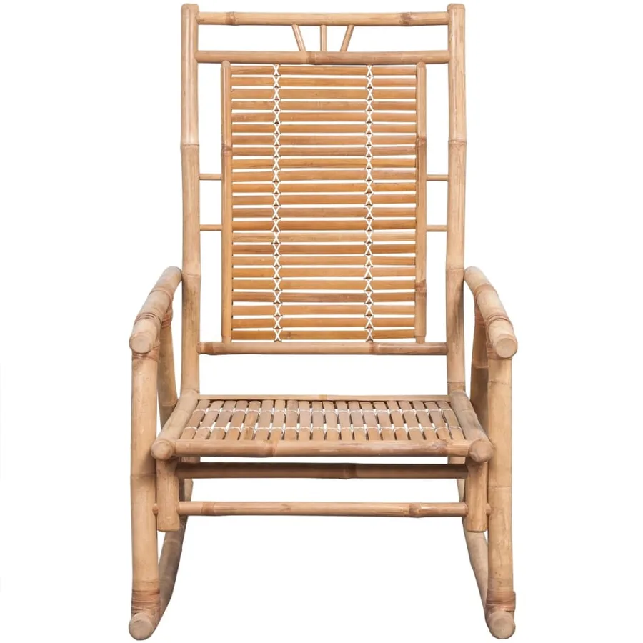 Chaise à bascule avec coussin Bambou - 3