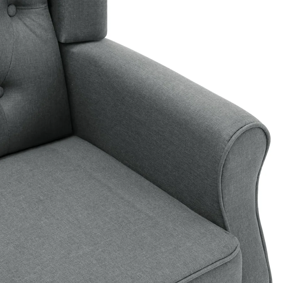 Fauteuil de massage avec repose-pied Gris clair Tissu - 6