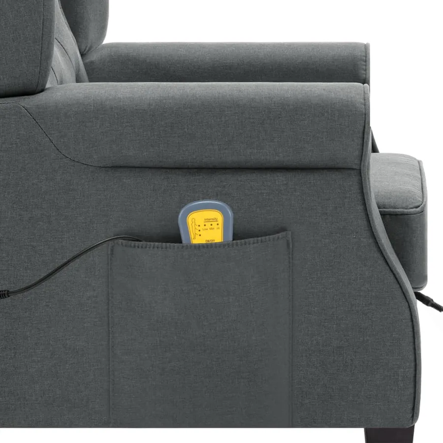 Fauteuil de massage avec repose-pied Gris clair Tissu - 7