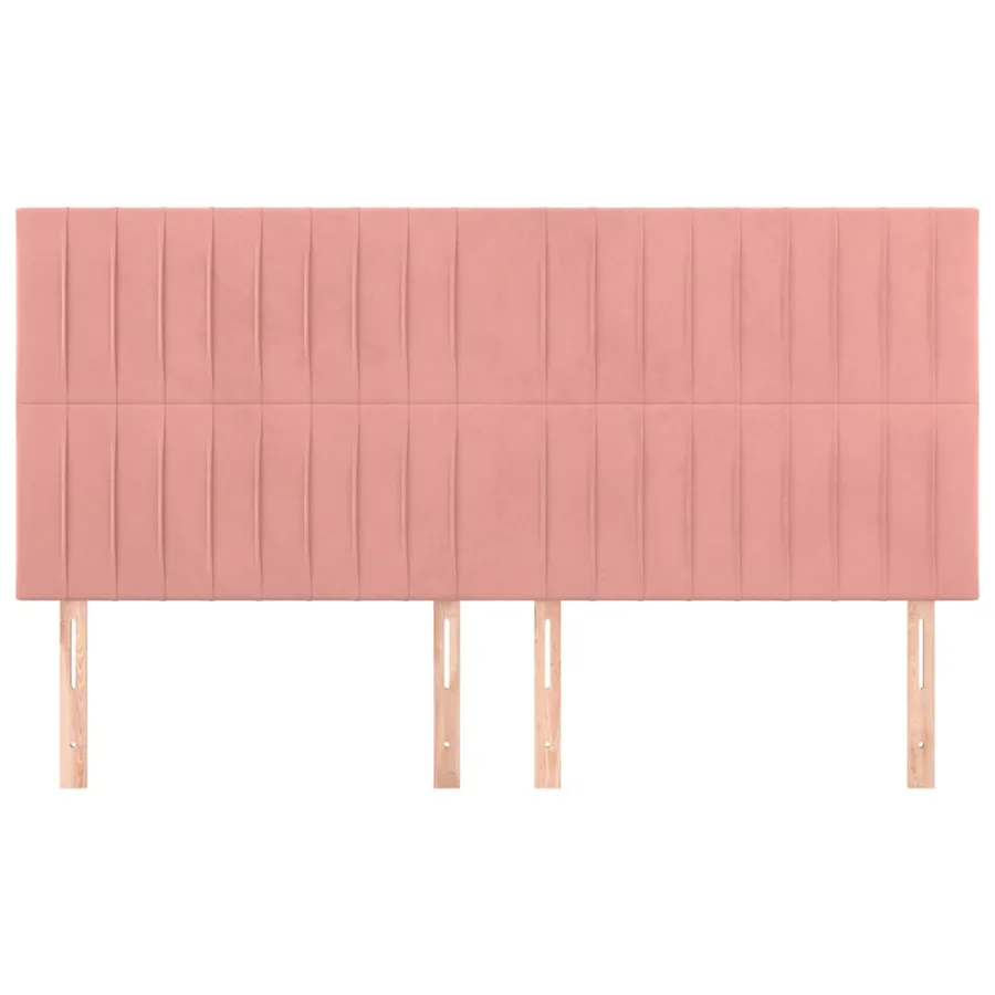 Tête de lit Rose 160x5x118/128 cm Velours - 3